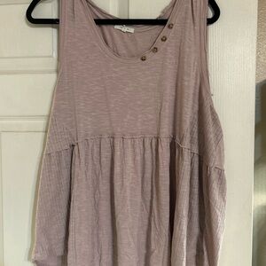 Maurices Dusty Pink Tank Top with Button Accents